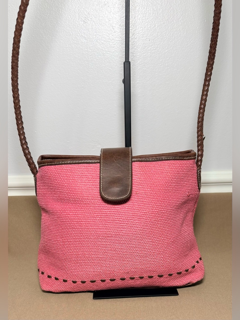 Relic by Fossil Pink Woven Canvas Crossbody Bag with Braided Strap - Picture 2 of 6